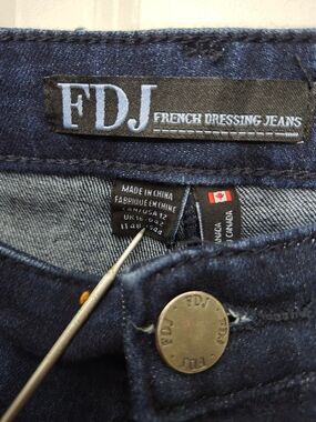 French Dressing Jeans Women's Dark Blue Denim Jeans Size 12